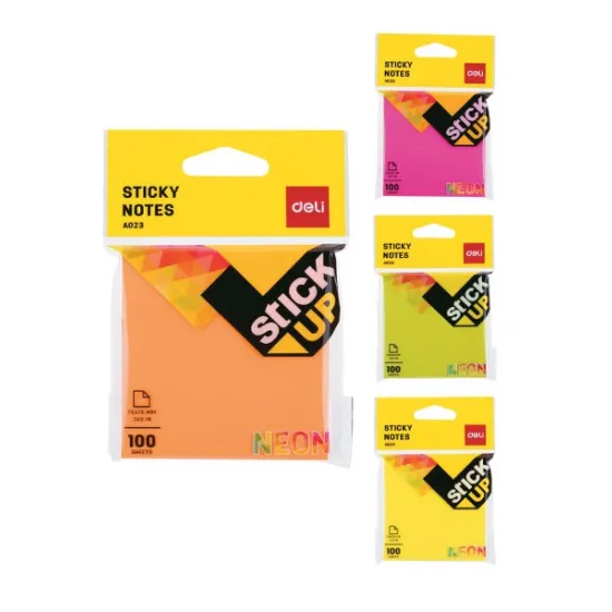 STIKER BLOK 76x76mm mix boja  (100 lista) EA02302